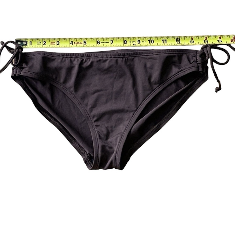 DAISY FUENTES Chocolate Brown Adjustable Sides Bikini Bottoms Size 8